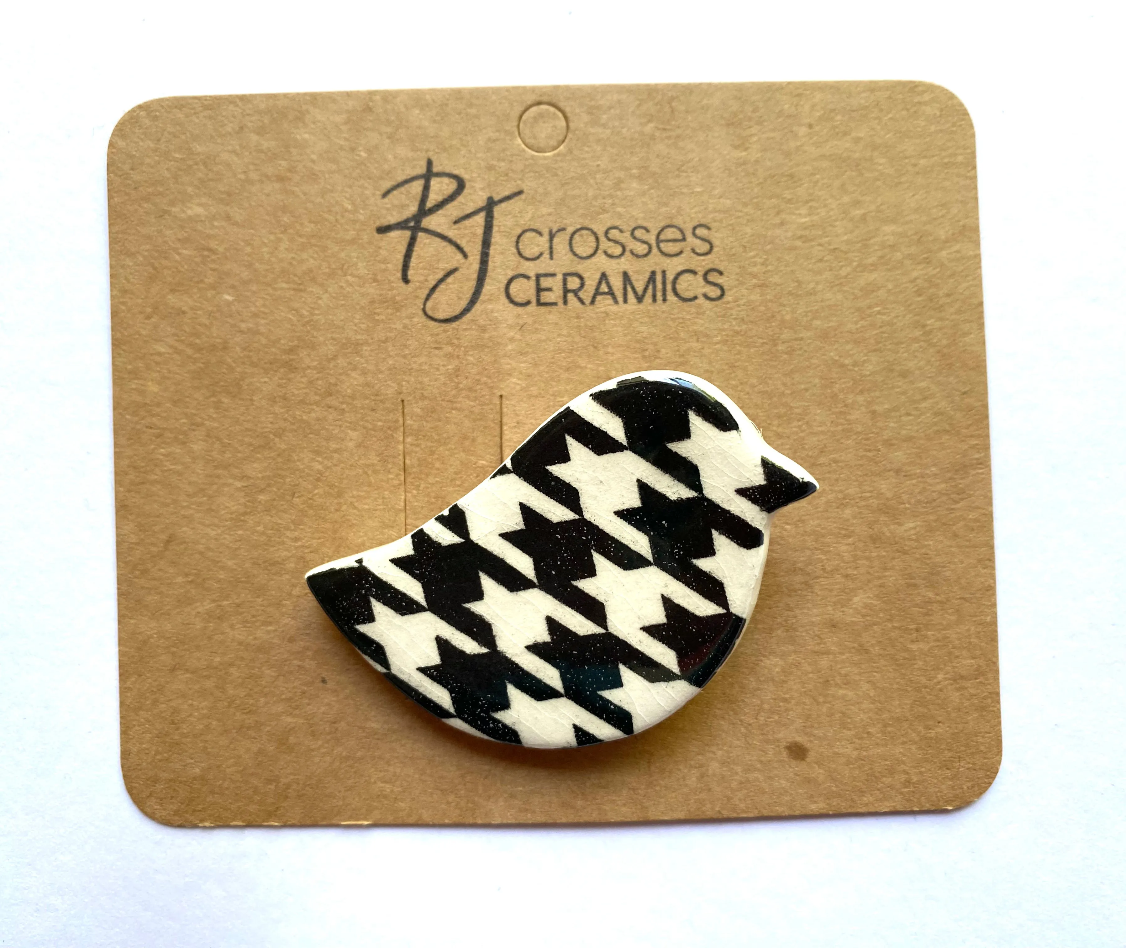 RJ Crosses Ceramic Brooch - Birds