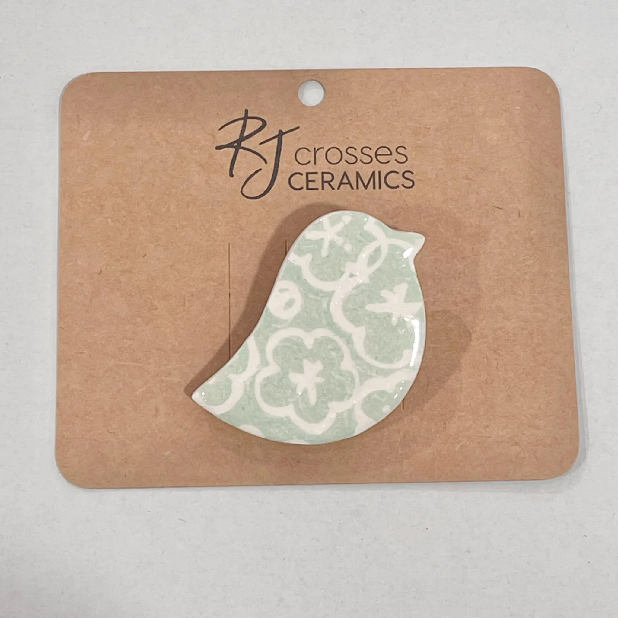 RJ Crosses Ceramic Brooch - Birds