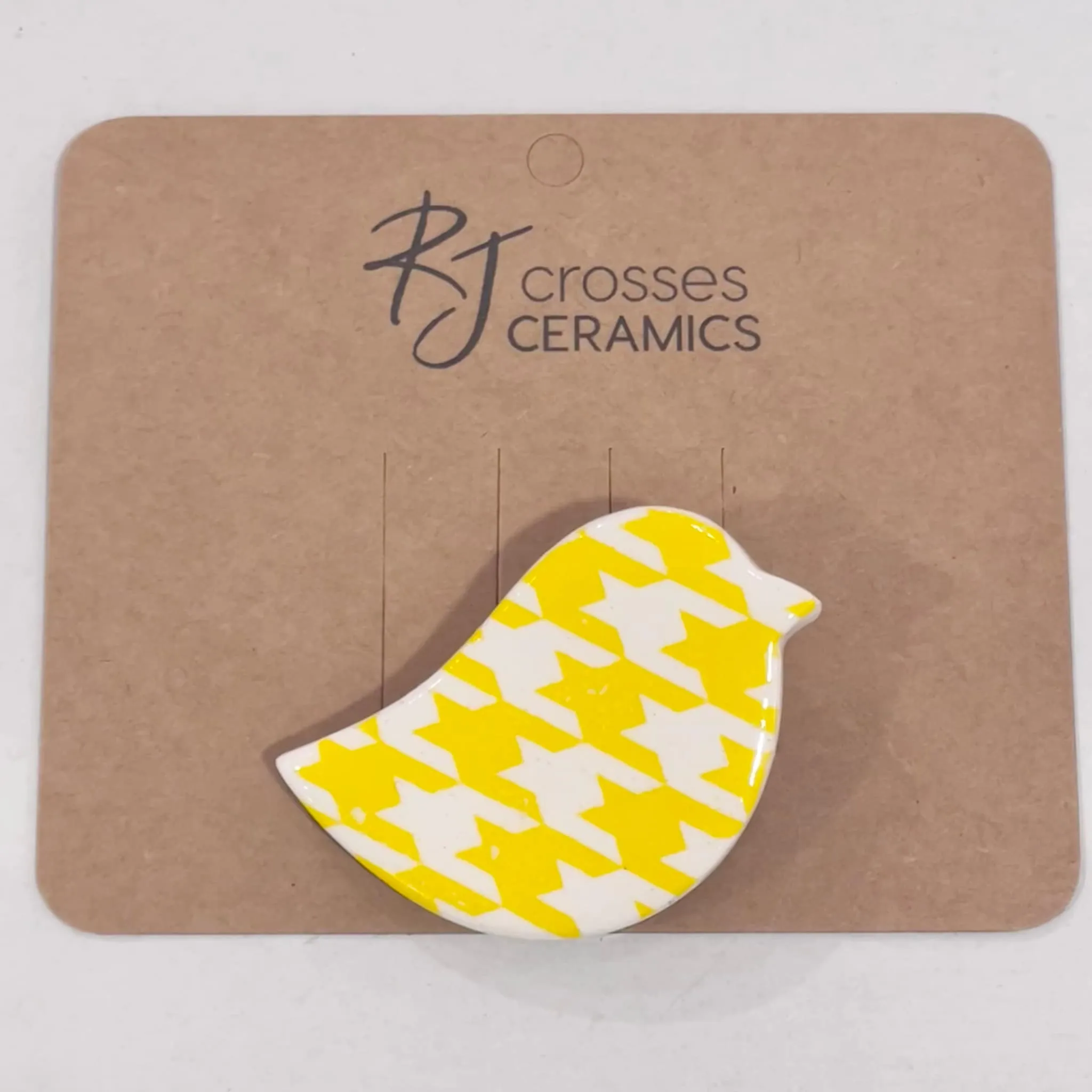 RJ Crosses Ceramic Brooch - Birds
