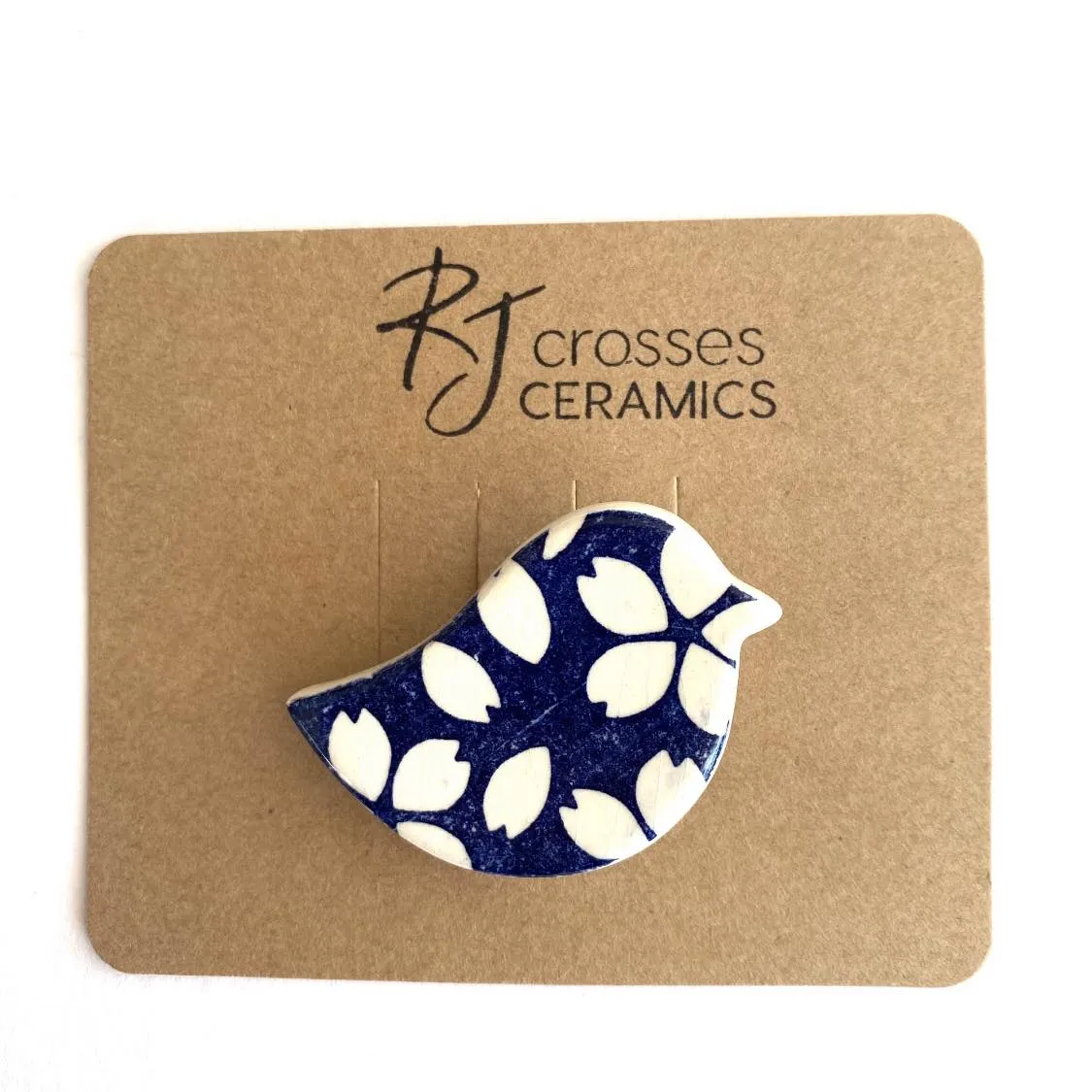 RJ Crosses Ceramic Brooch - Birds