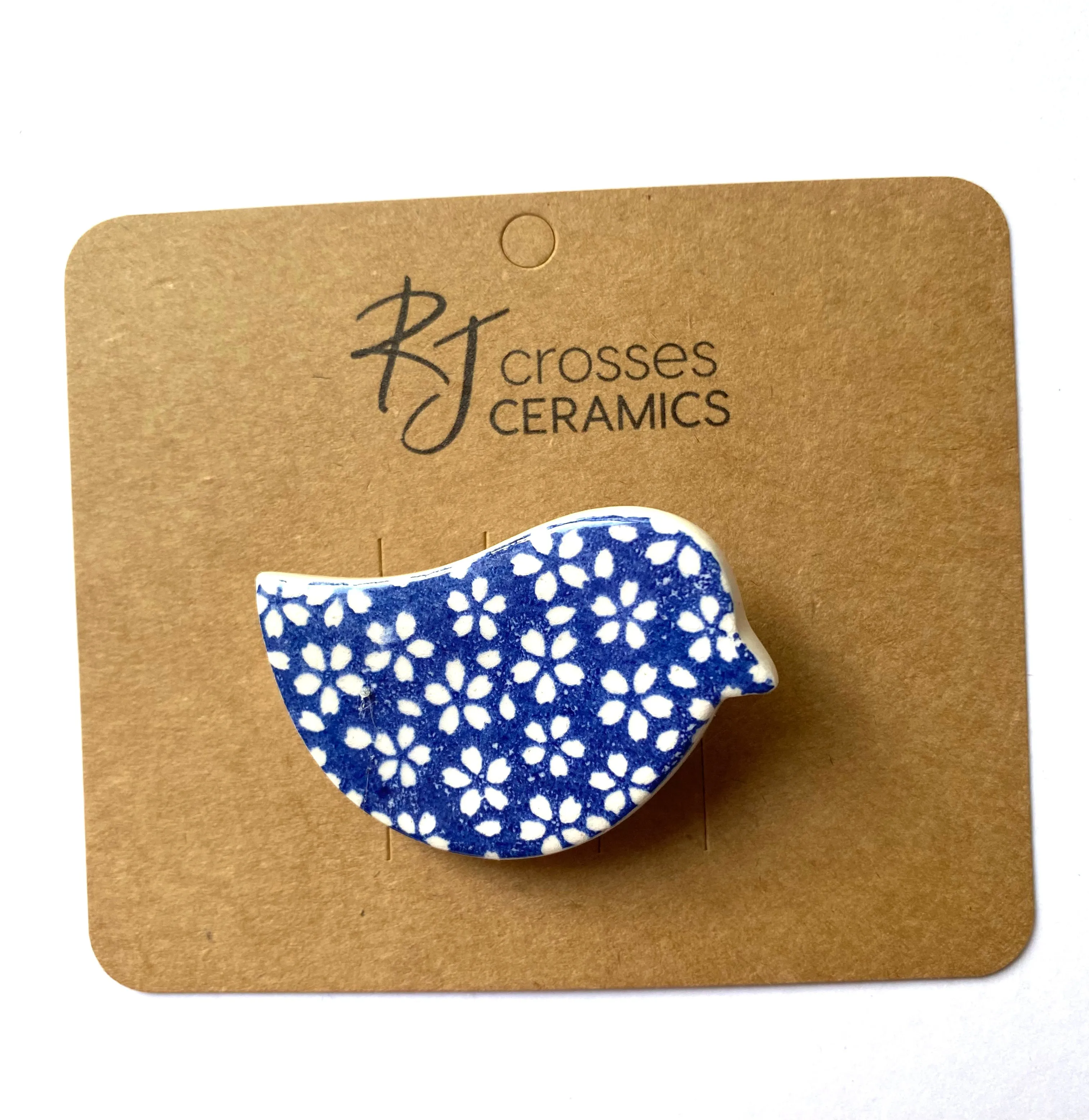 RJ Crosses Ceramic Brooch - Birds