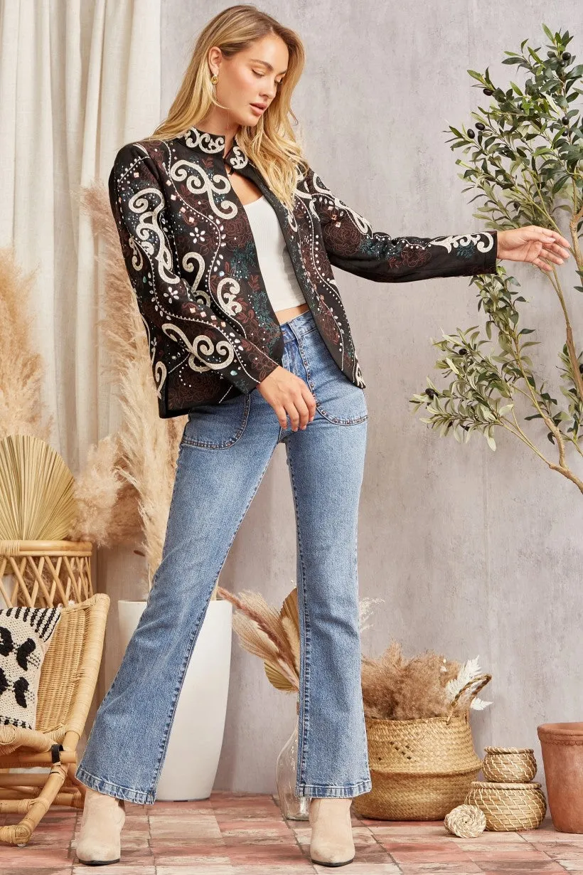 Savanna Jane Rodeo Queen Suede Jacket With Studs And Rhinestones