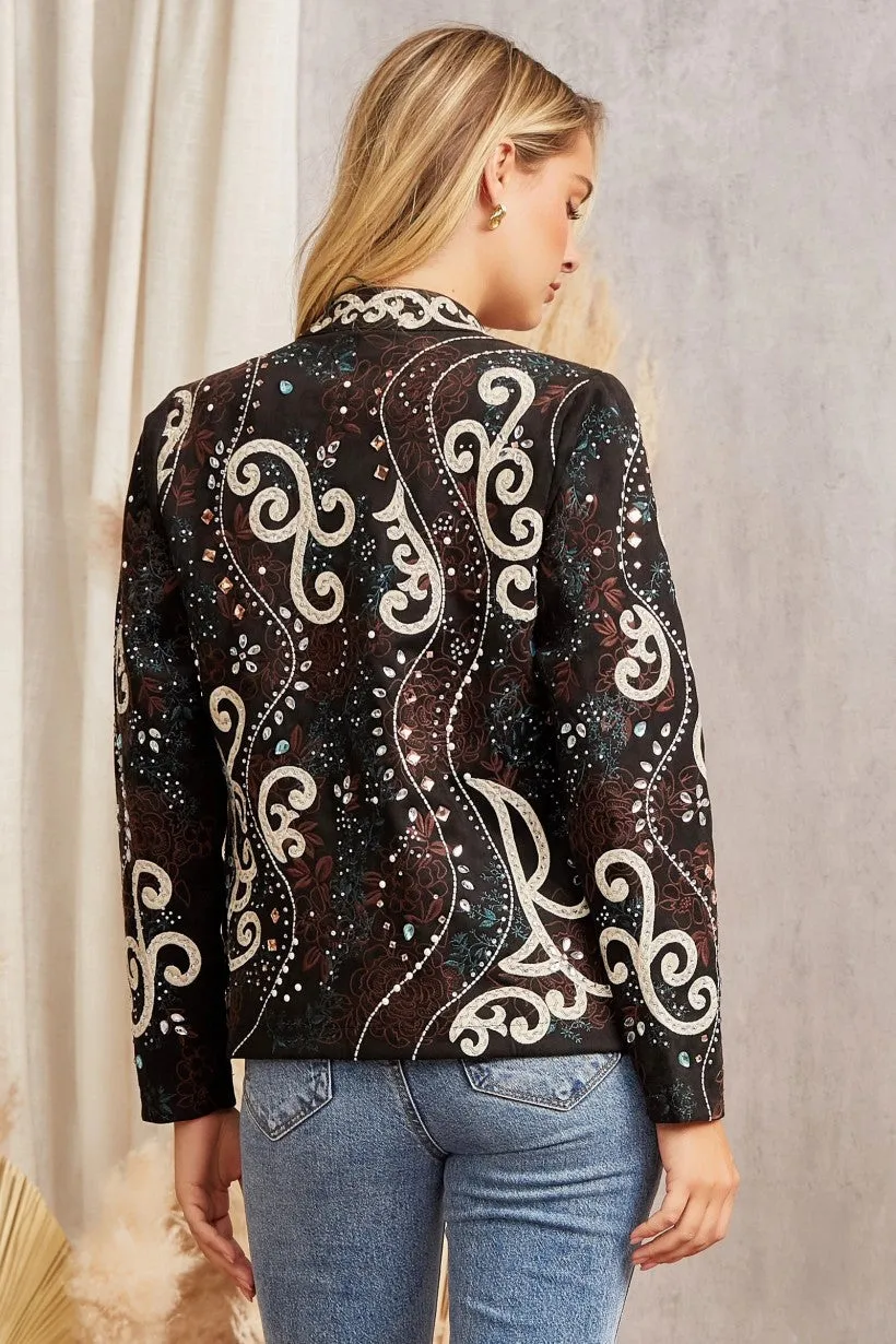 Savanna Jane Rodeo Queen Suede Jacket With Studs And Rhinestones