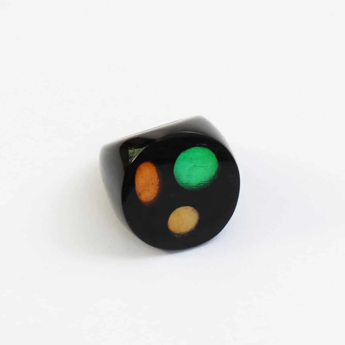 Three Dot Yellow and Green Ring